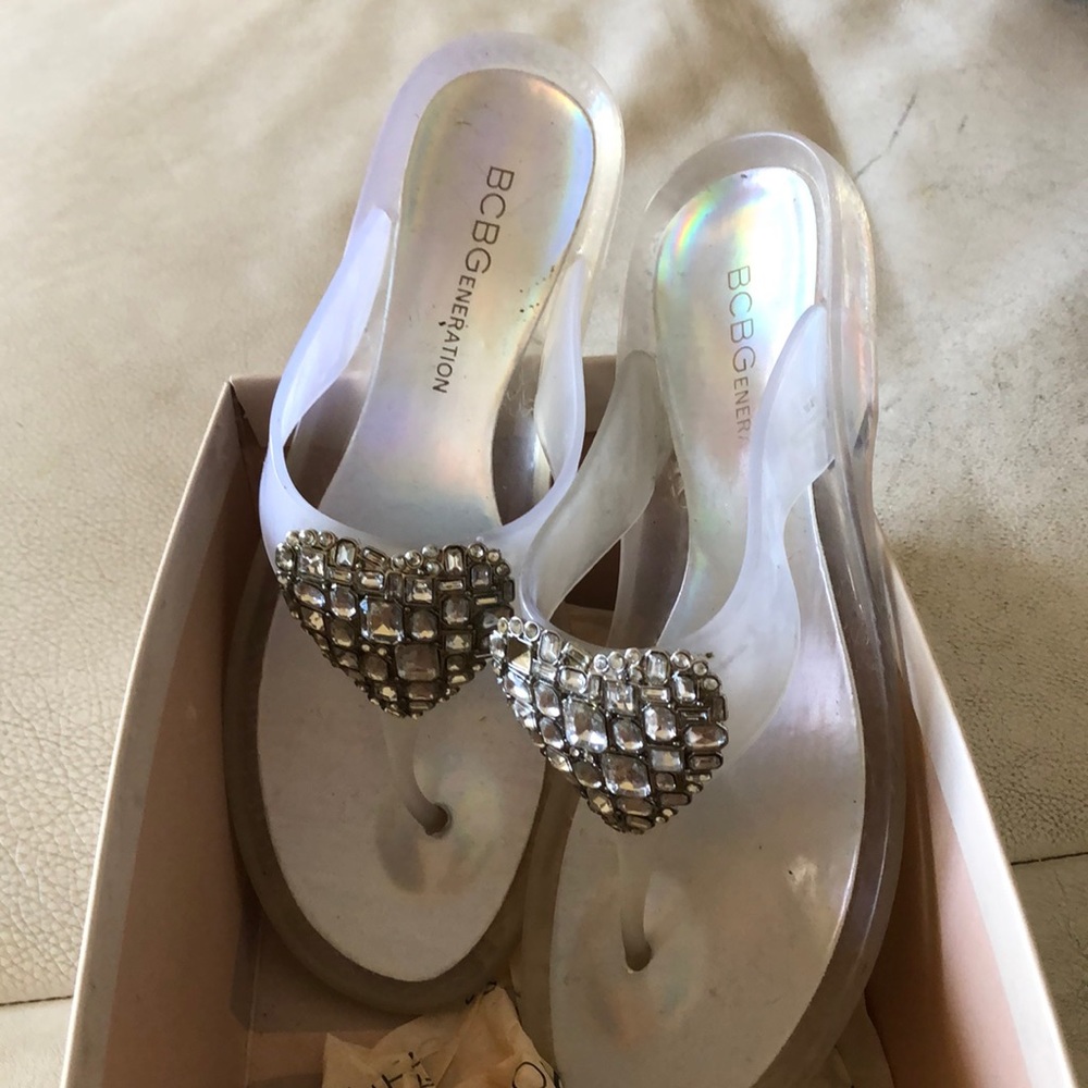 BCBG Generation Sandals jelly shoes hearts 7M